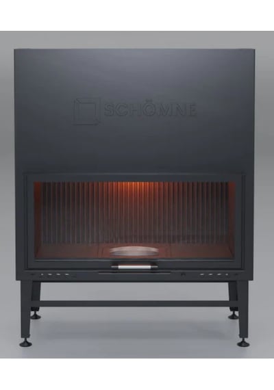 Schömne Elegance Düz Asansörlü Çelik Şömine Haznesi 110 Luk