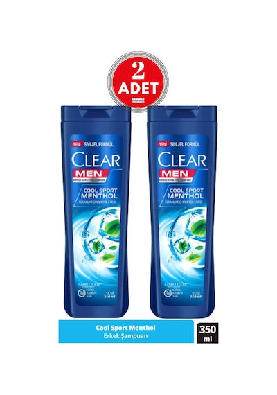 Men Kepeğe Karşı Etkili Şampuan Cool Sport Menthol Ferahlatıcı Mentol Etkisi 350 Ml 2 Adet