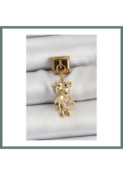 Bezos 316l Çelik Sallantılı Zirkon Taşlı Ayıcık Model Gold Renk Nomination Charm Ventra 97931886