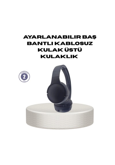 Bluetooth 5.0 Siyah Kablosuz Kulaklık 18 Saat Batarya Katlanabilir Tasarım