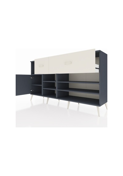 Hyperion Konsol 6 Raflı 2 Çekmeceli Tek Kapaklı 176x44x99 Antras Antrasit-antrasit/aytaşı Hyperion Konsol 6 Raflı 2 Çekmeceli Tek Kapaklı 176x44x99 Antras Antrasit-antrasit/aytaşı