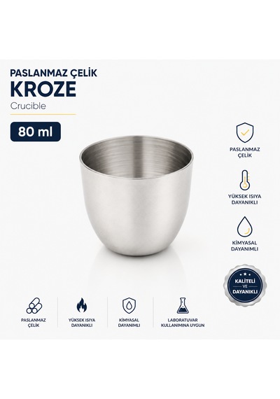 Paslanmaz Çelik Kroze 80 Ml - Crucible