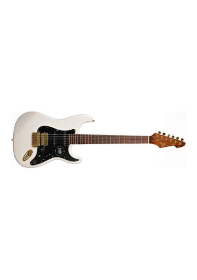 Peavey Raptor Lightning Bolt St 60th Hss Stratocaster Elektro Gitar Gold Hardware - Olympic White