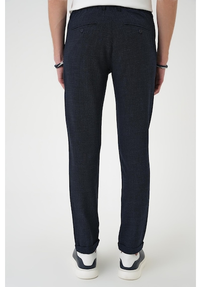 Efor Comfort Fit Beli Lastikli Pötikareli Casual Lacivert 2 Pantolon P 1149 Lacivert