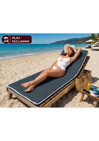 Zish Tekstil Flexı 5 Cm 100x200 Katlanır Kamp Yatağı Karavan, Misafir Ve Anne Yanı Yatağı Antrasit