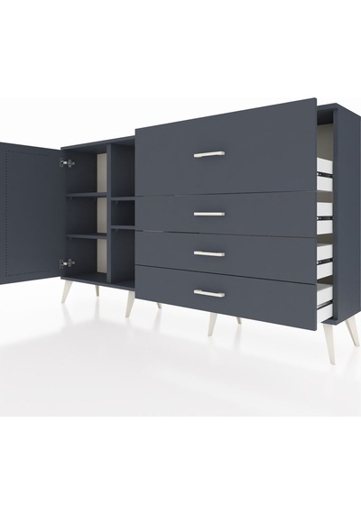 Arges Konsol 4 Raflı 4 Çekmeceli Tek Kapaklı 176x30x99 Antrasit-antrasit Antrasit - Antrasit Arges Konsol 4 Raflı 4 Çekmeceli Tek Kapaklı 176x30x99 Antrasit-antrasit Antrasit - Antrasit
