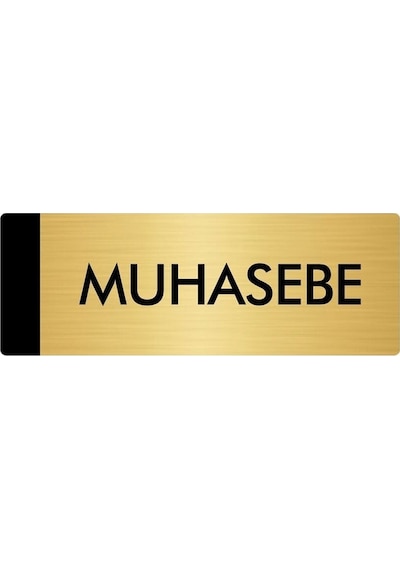 Metal Yönlendirme Levhası, Departman Kapı Isimliği Muhasebe 5x20 Cm Altın Renk