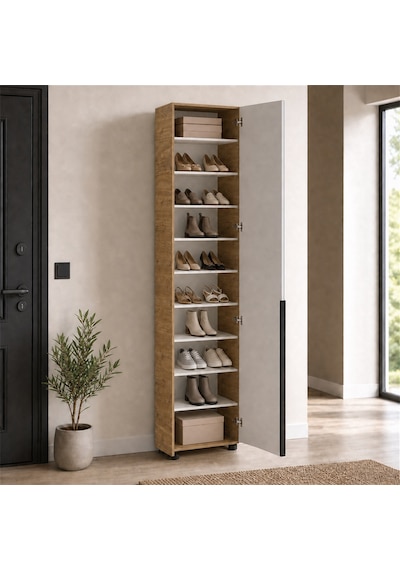 Porto 10 Bölmeli Tek Kapaklı Aynalı Vestiyer - Florida Meşe/vizon 47x210x34 Cm Meşe / Vizon Porto 10 Bölmeli Tek Kapaklı Aynalı Vestiyer - Florida Meşe/vizon 47x210x34 Cm Meşe / Vizon