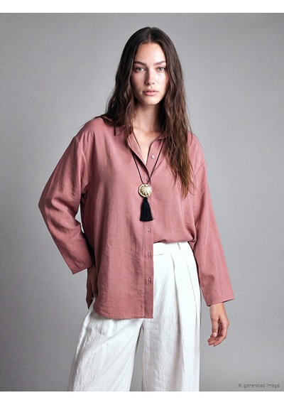 Lcw Modest Pembe Modal Karışımlı Kadın Gömlek Tunik