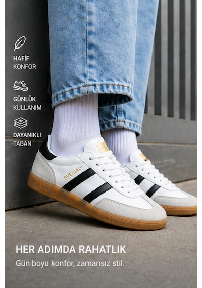 Timeless Classic Beyaz Siyah Premium Konfor & Zamansız Stil Günlük Unisex Sneaker Ayakkabı Beyaz - Taş Timeless Classic Beyaz Siyah Premium Konfor & Zamansız Stil Günlük Unisex Sneaker Ayakkabı Beyaz - Taş