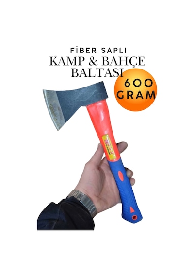 Fiber Saplı Kamp Baltası 600 Gr Profesyonel Nacak Kampçı El Baltası Odun Yarma Budama Kesme Doğrama Doğa Avcılık Outdoor Ekipmanları Ergonomik Kaymaz Fiberglas Saplı Mini Hafif Balta Takımı 600gr