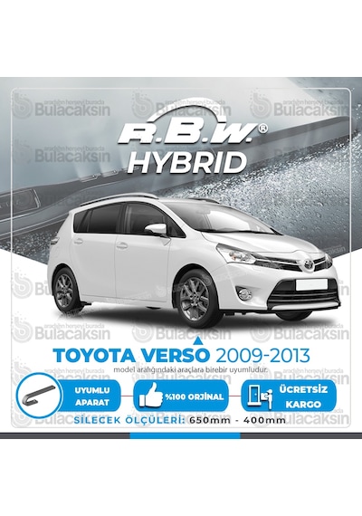 Toyota Uyumlu Verso Ön Silecek Takımı (2009-2013) RBW Hibrit
