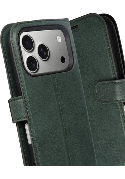 Mey İthalat iPhone Uyumlu 17 Pro Trend S Plus Kapaklı Kılıf - Yeşil