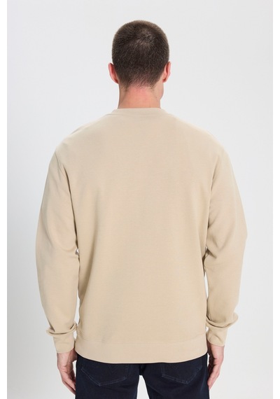 Wrangler Regular Fit Normal Kesim Bisiklet Yaka Bej Sweatshirt W242726614 Bej