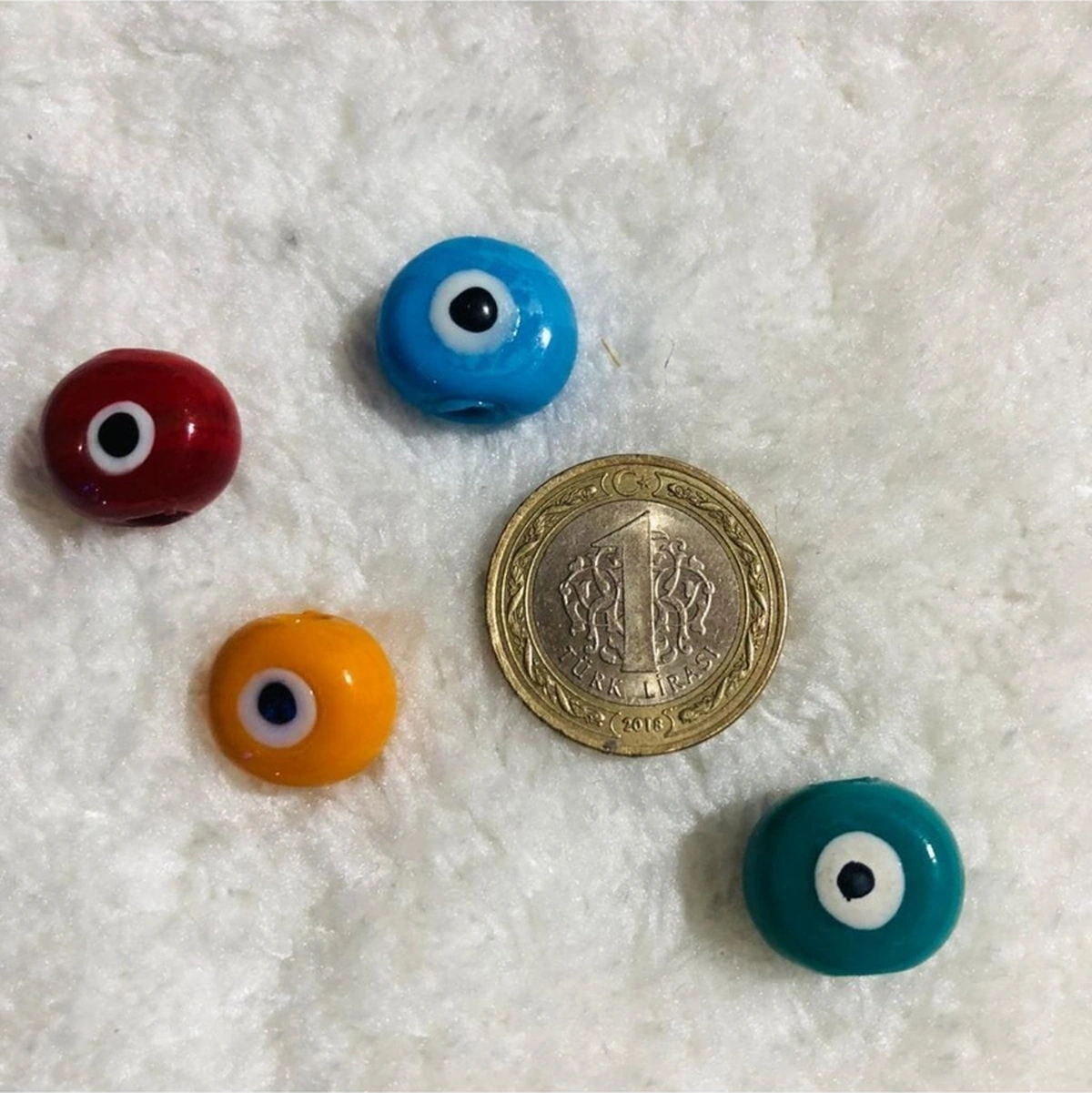 Küçük Boy Danagöz Boncuk 12 Adet - 1,5cm