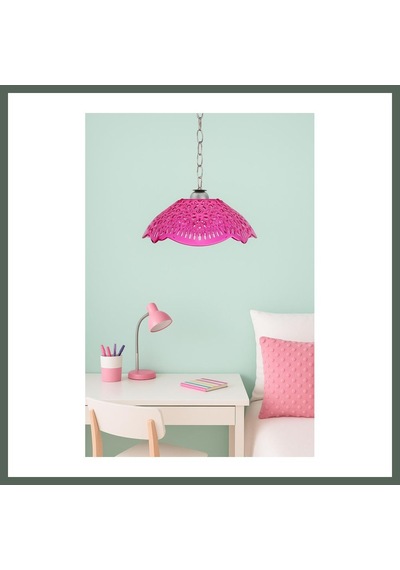 Bezos Pembe Akrilik Avize Modern Dekoratif Aydınlatma 35x35x12 Cm Bzstk