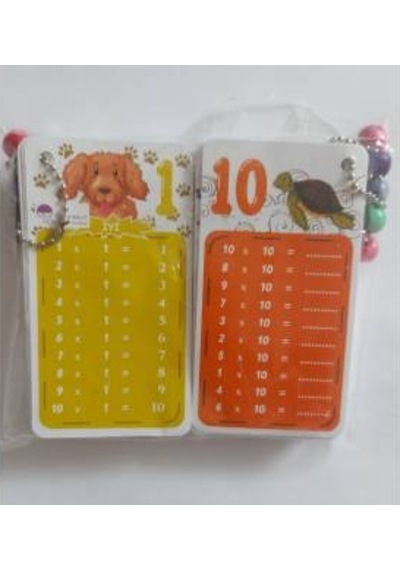Çarpım Tablosu Zincir Ezber Kartları Selefon Kaplama 10 'Lu Paket