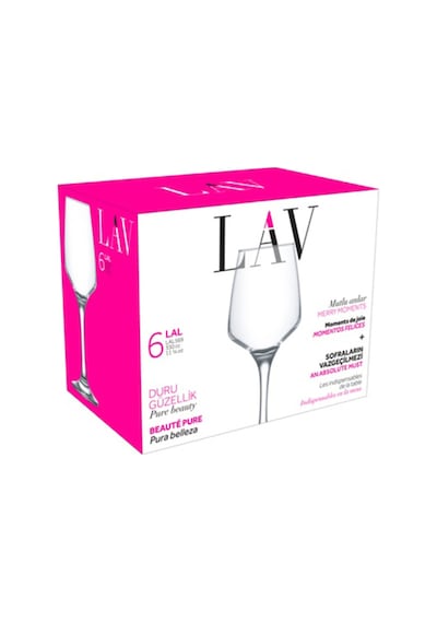 Lav Lal Cam Kırmızı Şarap Kadehi 6'lı 330 ml Ayaklı (Meşrubat Bardağı)