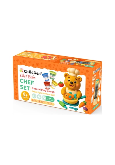 Childgen Doğal Oyun Hamuru Sevimli Patiler - Chef Set Çok  Renkli