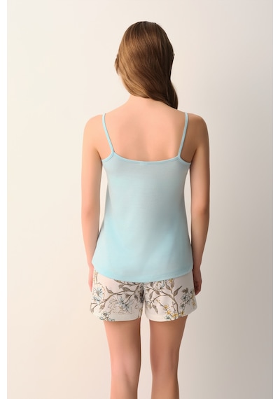 Suwen Emma Atlet Şort Pijama Takımı Sh26640667338 Ekru