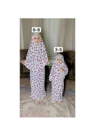 Aladaıyr 2 Adet Çocuk Namaz Elbise Pamuk Kumaş Çok Renkli042