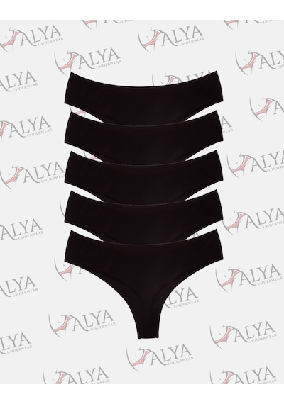 Alya Underwear Kadın Külot Yüksek Bel Tanga, Toparlayıcı - 2 Siyah, 1 Beyaz, 2 Ten S, M, L, Xl, 2xl - 5 Adet Siyah P06