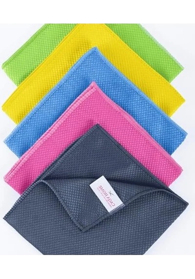 Karışık Renklerde 40x40 Cm Mikrofiber Temizlik Bezi, 5 Adet Açık Bej