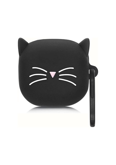 Caseonn Samsung Uyumlu Galaxy Buds Pro Kılıf Karakter Figürlü Kedi Siyah