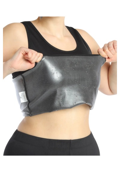 Fitform Giyim Sauna Etkili Termal Atlet - Özel Polymer Kumaş Terleten Sıkılaştırıcı Atlet Korse Siyah