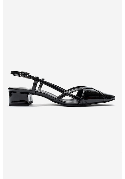 Luvishoes Olena Siyah Rugan Kadın Topuklu Sandalet