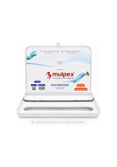 Mulpex Yarım Katlı Klozet Kapak Örtüsü Dispenseri Beyaz Abs Plastik Kilitli 40x28x4,5 Cm