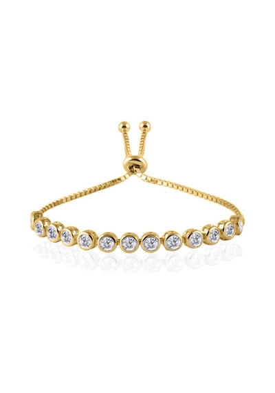 Brezza Lusso Jewelry Gümüş Suyolu Altın Kaplama Asansör Kilitli Kadın Bileklik