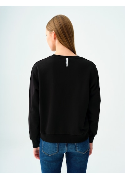 Regular Fit Kadın Sweatshirt Siyah