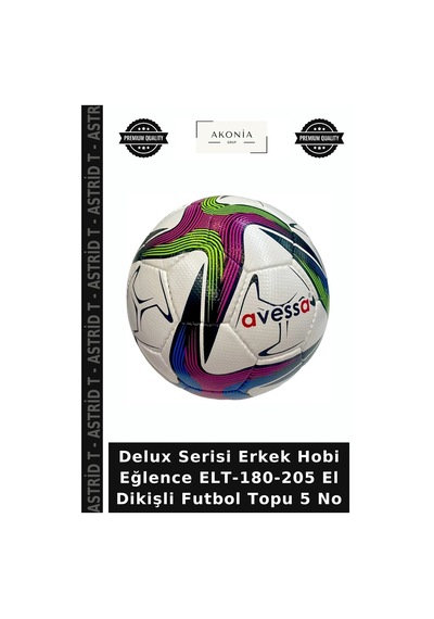 Delux Serisi Erkek Hobi Eğlence Elt-180-205 El Dikişli Futbol Topu 5 No Çok Renkli