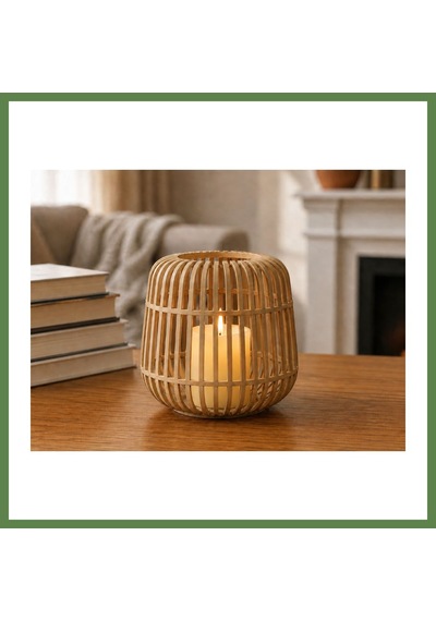 Bezos 3d Baskı Modern Kafes Tasarımlı Dekoratif Mumluk - Tealight Mumluk, Masaüstü Ev Ve Ofis Dekoru-kahverengi Hb006