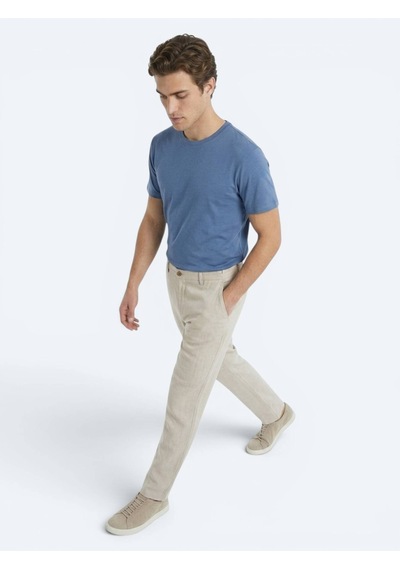 Kip Taş Düz Dokuma Jogging Fit Casual %100 Keten Pantolon
