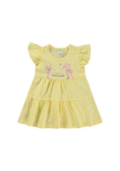 Civil Baby Zürafa Lase Nakış 6-18 Ay Elbise - Sarı