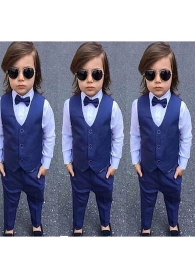 Feyzamavm Erkek Çocuk Indigo Yelekli Özel Gün - Düğün Takım