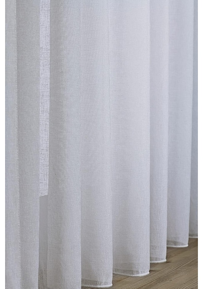 Gauze Fabric Design Keten Plus Tül Perde Optik Beyaz, 200 X 260 Diğer