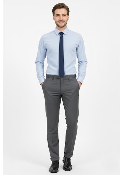 Presto Erkek Slimfit Armürlü Pantolon Füme 3194-090 Füme