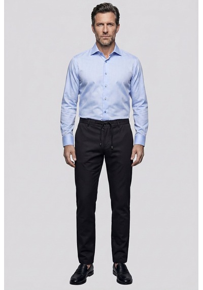 Bisse Mavi Regular Fit Cepsiz Klasik Uzun Yaka Gömlek Gmkls252179 D35