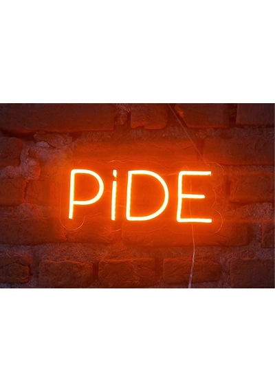 Pide Neon Led Duvar Aydınlatması Siyah