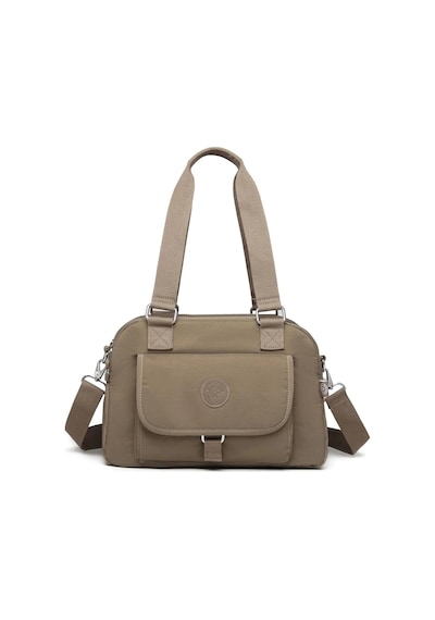 Smart Bags Orta Boy Çok Cepli Su Geçirmez Hafif Krınkıl Kumaş Kadın Omuz Çantası Açık Kahve Kahverengi