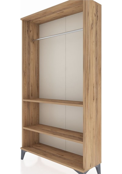 Arges Dolap 2 Raflı Kapaklı Tek Askılı 88x30x163 Çam-çam Çam