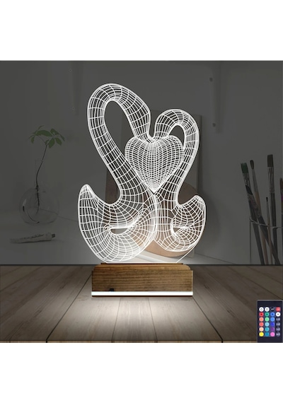 Luvivia Kuğu 3d Lamba - Masa Gece Lambası Şeffaf