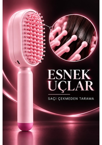 Elektrikli Spreyli Saç Tarağı 300 Mah Type C Şarjlı İnce Spreyli Antistatik Bakım Fırçası