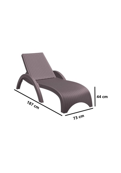 Omnipazar Trk-860 Siesta Fiji Rattan Desenli Ayarlanabilir Lüks Şezlong Çok Renkli