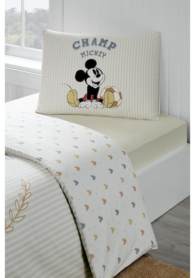 Mickey Mouse Championship Tek Kişilik Disney Lisanslı Lastikli Çocuk Nevresim Takımı Yeşil