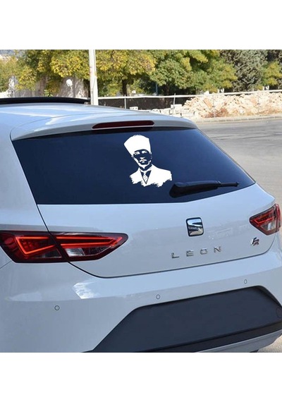 Atatürk Silüet Sticker Araba Sticker Oto Sticker 20x15 Cm