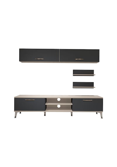 Decoraktiv Eko 5 Mdf Dvd Silver Tv Ünitesi Tv Sehpası Beyaz - Antrasit